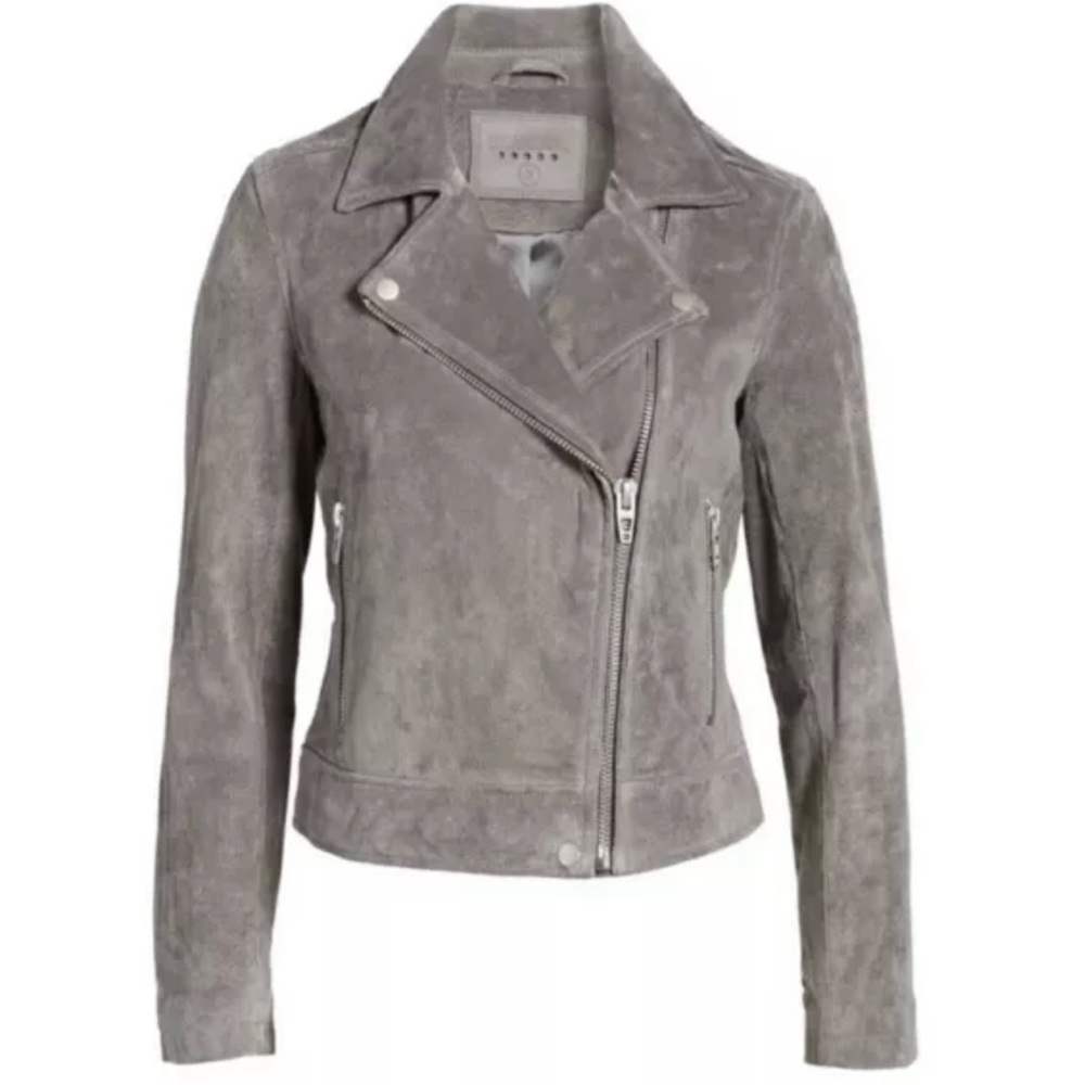 BlankNYC Women's Gray Suede Moto Jacket